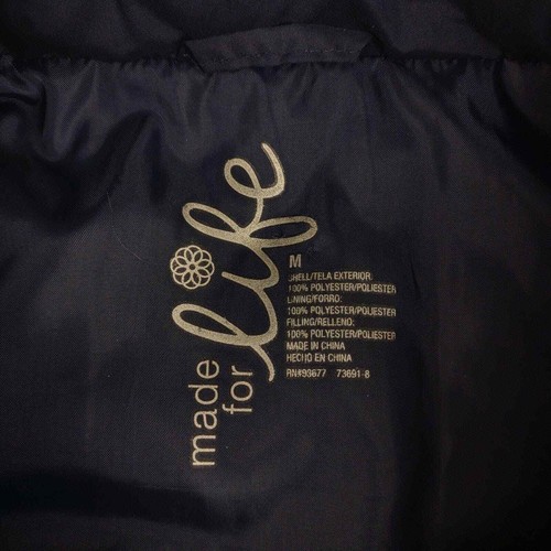 MADE FOR LIFE Women's M Green & Navy Puffer Vest, Full Zip Pockets Insulated - Picture 4 of 5