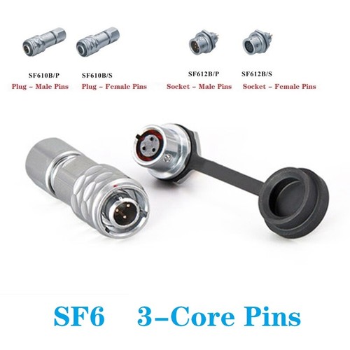 SF6 10B/P-12B 2Pin-5Pin Waterproof miniature aviation cable plug rear nut socket - Picture 13 of 15