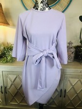 Boohoo Plus Kimono Sleeve Tie Waist Wrap dress Lilac size 12US