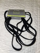 Bright Solid Black Stretch Elastic Sport Headbands - No Metal 1/3" Set of 6