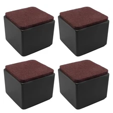 Bonsicoky 4 Pcs Self-Adhesive Furniture Bed Risers, Square Heavy Duty Carbon ...