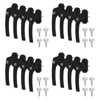 16 X Alu Fenstergriff In Schwarz Ral 9005 AbschließBar - StiftläNge 30Mm