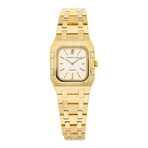 Audemars Piguet Royal Oak Quartz 18K Yellow Gold White Dial Ladies Watch 24mm