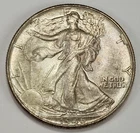 1946 Walking Liberty Half Dollar  Almost Uncirculated  Toning 90% Silver AU