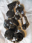 Antique Victorian Necklace black carved art deco machine age Mourning Jewelry — photo 1
