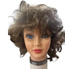 Jon Renau Wig Brown Medium Length Curly Layered  Nature Blend Modacrylic