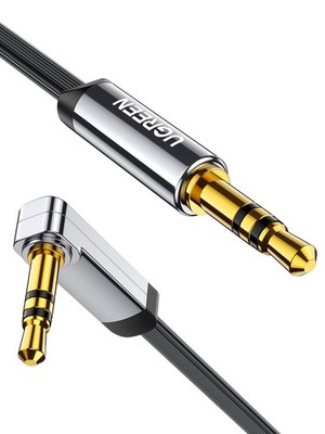 UGREEN 3.5mm Audio Cable, Stereo Aux Cord, 90 Degree Right Angle, 3FT, Black