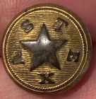 Texas Confederate Star 14.8mm Button Post Civil War Original