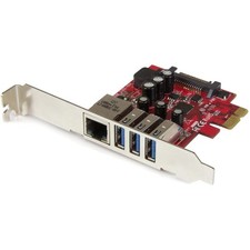 StarTech 3 Port PCI Express USB 3.0 Card  Gigabit Ethernet