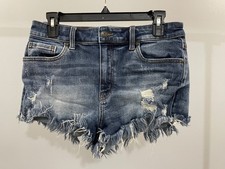 Eunina Shorts Women's Medium Lulu High Rise Cut Off Shortie w/Stretch
