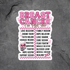 Breast Cancer Fight Tour Awareness Sticker Vinyl Decal Pink Ribbon Support