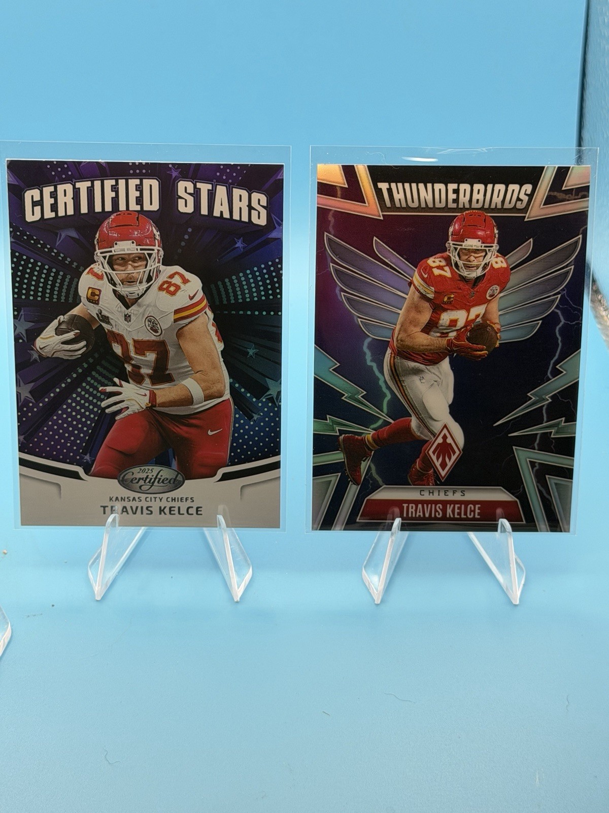 Travis Kelce 2 Card Panini Lot 2025 Certified Stars & 2025 Phoniex Thunderbirds 