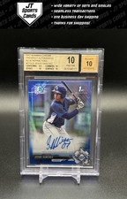 2017 Bowman Chrome Jesus Sanchez CPA-JS 1st Blue Refractor Auto /150 BGS 10