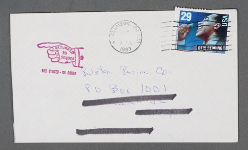 MayfairStamps US 1993 Ohio Otis Redding Musician Columbus Returned to Sender Cov