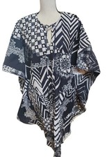 Alice of California Vintage Caftan Style Top 1X Back Zip Cotton Front Pockets