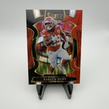 2025 Panini Select #7 Kareem Hunt Black and Red Prizm Shock