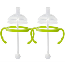 Straw Transition Cup Kit For Comotomo Baby Bottles Conversion Lid Green 2 PCS