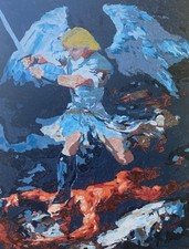“San Michele vs Demonio” Olio su tela Dimensioni  40x50  David Turinelli 26.