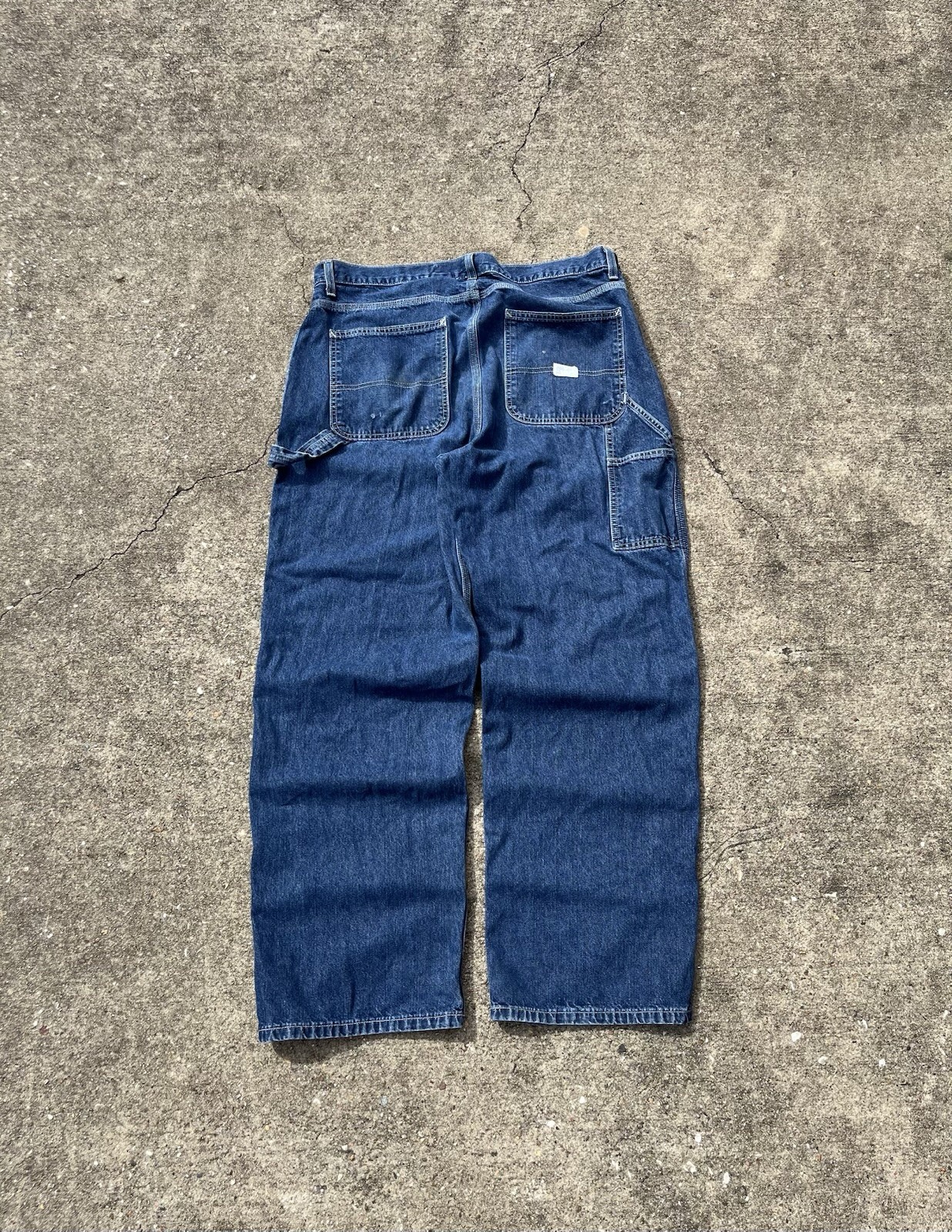 Vintage Gap Jeans Mens 38x32 Blue Cotton Denim Carpenter Baggy Loose Distressed