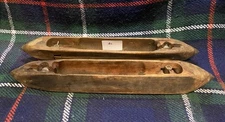 2 Reclaimed Vintage Wooden Cotton Loom Boats Shuttles 55&54cm Direct From Mill