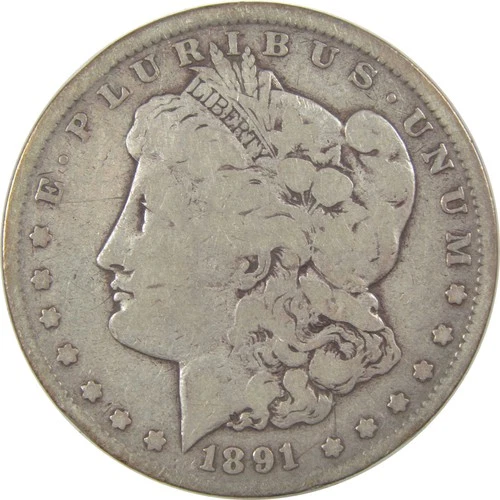 1891 CC Morgan Dollar VG Very Good Silver $1 Coin SKU:I22451