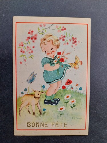 Carte série de 7 " Bonne Fête " Illustrateur MB. Cooper TBE voir scan - Picture 15 of 16