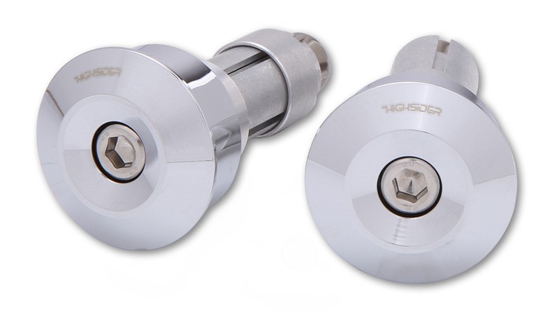 Embouts de guidon HIGHSIDER pro DOT chrome pour protéger et alourdir le guidon