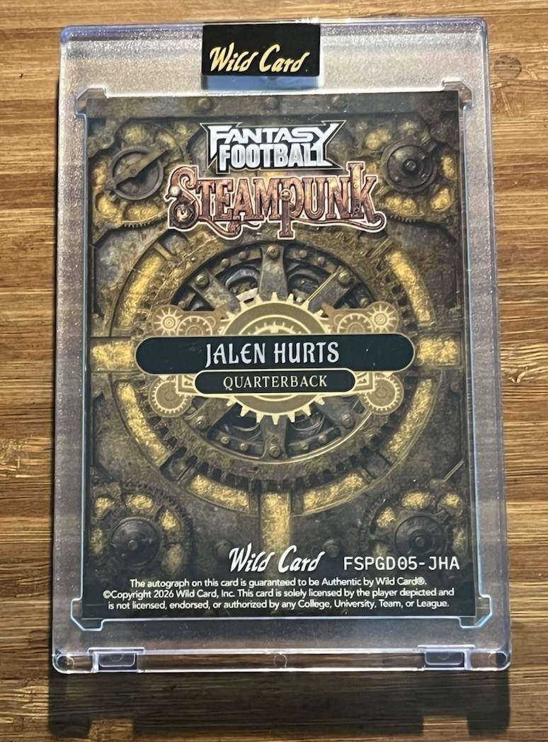Wild Card Fantasy Football Steampunk Jalen Hurts Eagles 1/1 Auto view 3