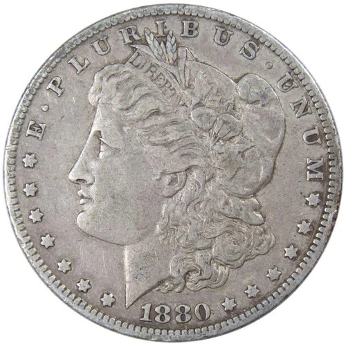 1880 O Morgan Dollar F Fine 90% Silver $1 US Coin Collectible