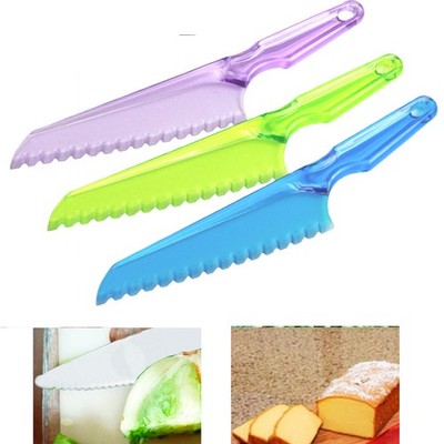 1pc Lettuce Knife Plastic Serrated Cut Bread Salad Cake Blade Utensil Chopper 7''