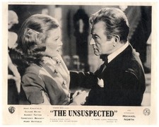 The Unsuspected Original Lobby Card Joan Caufield Claude Rains 1947 Film Noir
