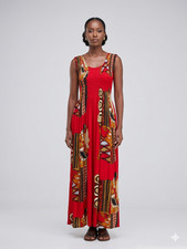 Womens Plus Size Curve Abstract Print Maxi Elasticated Dress Up to UK SIZE22 P32