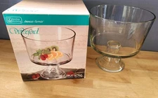 Vintage Anchor Hocking Wexford Home Classics Trifle Fruit Pedestal Bowl 68491