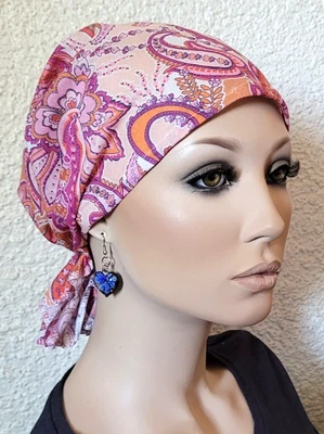 KOPFTUCH CHEMO MÜTZE Bandana ohne binden sehr leicht Krebs Chemomütze Lilly NEU - Bild 1 von 4