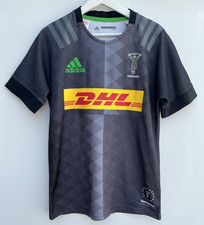 Adidas Harlequins 2019/20 Away Rugby Jersey Kids XL Grey DHL Short Sleeve
