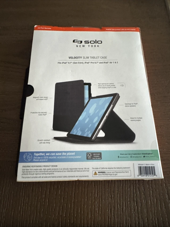 Solo New York Velocity Slim Case For iPad 9.7" 5 6, iPad Pro 9.7", iPad Air 1 2 - Image 3 of 3
