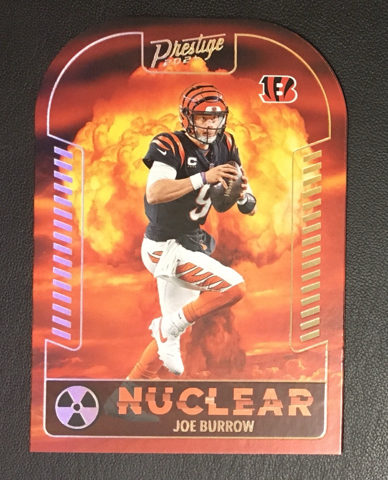 2024 Prestige Joe Burrow Nuclear Die Cut SSP Case Hit