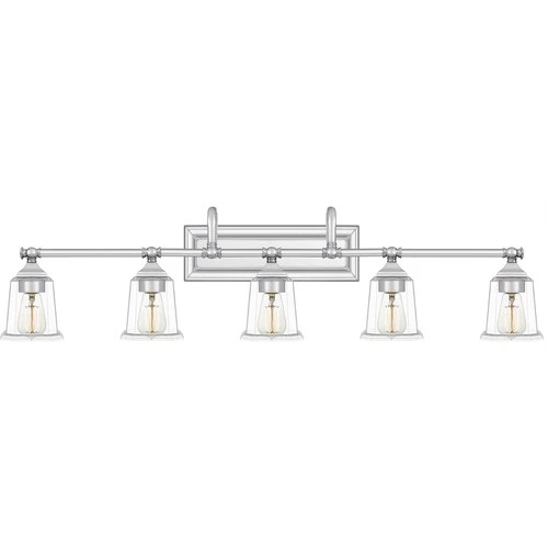 Nicholas 5-Light Bathroom Vanity Light in Polished Chrome - Picture 1 of 6