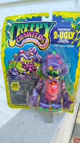 Vintage 1994 ToyMax Creepy Crawlers Crime Grimes 2-UGLY HTF-NOS FIG\MOLD ON CARD - Bild 1 von 5