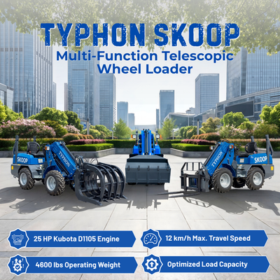 #ad TYPHON SKOOP Telescopic Wheel Loader Kubota D1105 25HP Diesel w 3 Attachments $18999.05