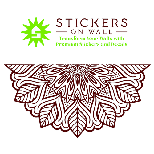 Boho Half Mandala Wall Sticker Feature Wall Removable Vinyl Decal - Picture 17 of 24