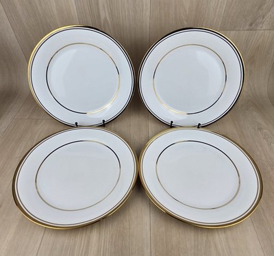 CIROA Luxe Metallic Gold Rim Dinner Plates 10 1/2'' Set of 4 C9A42 Decorative
