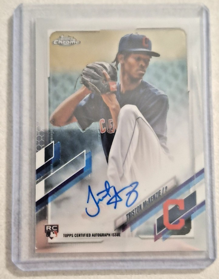 Triston McKenzie - 2021 Topps Chrome Rookie Auto Rookie #RA-TM Guardians