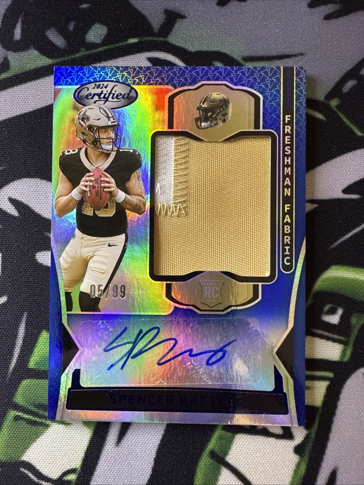 2024 Panini Certified-Freshman Fabric Mirror Signatures Spencer Rattler Blue /99