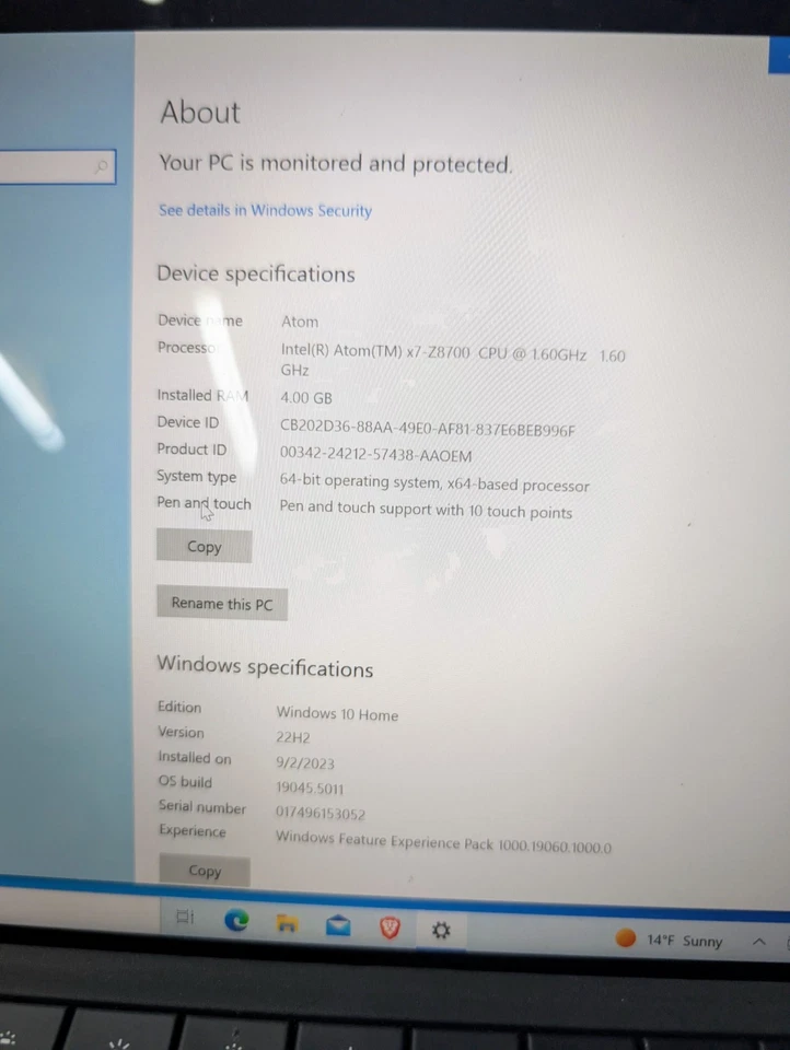 Microsoft Surface 3 128GB, Itel Atom Z8700 CPU, 4GIG RAM Wi-Fi, 10.8in - Silver - Image 4 of 4