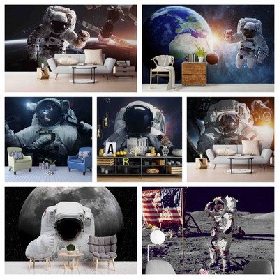 3D Astronaut Planet Space Self-adhesive Wallpaper Removable Wallpaper Wall Mural