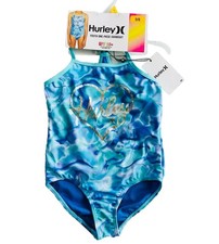 Hurley Girls One-Piece Swimsuit Youth 5/6 Aurora Green UPF 50 NWT