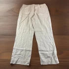 Cremieux Linen Pants Mens 36x30 Beige Drawstring Luxury Coastal Khakis Tan READ