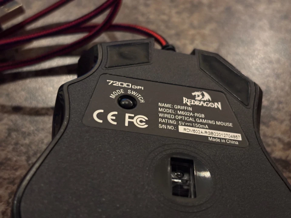 Red Dragon Wired 7200 DPI Optical RGB Griffin Gaming Mouse M602A-RGB - Image 4 of 4