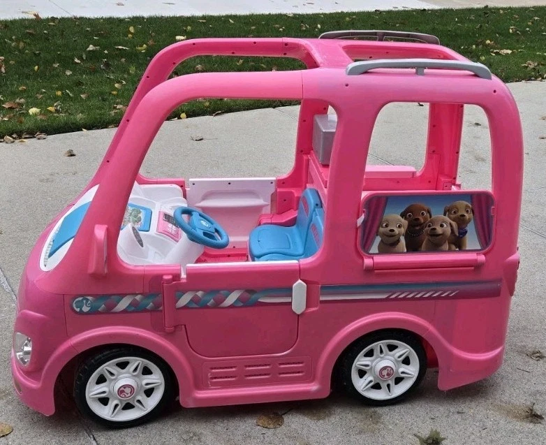 Barbie Dream Camper Power Wheels Battery Powered Ride-on Toy Car Music & Sounds - Image 2 of 4